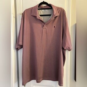 Peter Millar Men's Polo Shirt - Red and White Stripes